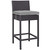 Convene Outdoor Patio Fabric Bar Stool, Rattan Wicker, Grey Gray 13212