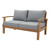 Marina Outdoor Patio Teak Loveseat, Wood, Grey Gray Natural 13224