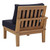 Marina Outdoor Patio Teak Right-Facing Sofa, Wood, Navy Blue 13230