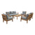 Marina 8 Piece Outdoor Patio Teak Set, Wood, Grey Gray Natural 13267