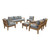 Marina 9 Piece Outdoor Patio Teak Set, Wood, Grey Gray Natural 13274