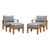 Marina 4 Piece Outdoor Patio Teak Set, Wood, Grey Gray Natural 13278