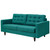 Empress Upholstered Fabric Loveseat, Fabric, Aqua Blue 13281