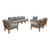 Marina 8 Piece Outdoor Patio Teak Set, Wood, Grey Gray Natural 13324