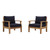Marina 2 Piece Outdoor Patio Teak Set, Wood, Navy Blue Natural 13329