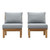 Marina 2 Piece Outdoor Patio Teak Set, Wood, Grey Gray Natural 13332