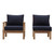 Marina 2 Piece Outdoor Patio Teak Set, Wood, Navy Blue Natural 13337