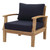 Marina 2 Piece Outdoor Patio Teak Set, Wood, Navy Blue Natural 13337