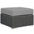 Sojourn Outdoor Patio Sunbrella® Ottoman, Sunbrella Rattan Wicker, Grey Gray 13344