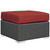 Sojourn Outdoor Patio Sunbrella® Ottoman, Sunbrella Rattan Wicker, Red 13345