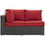 Sojourn Outdoor Patio Sunbrella® Right Arm Loveseat, Sunbrella Rattan Wicker, Red 13349