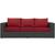Sojourn Outdoor Patio Sunbrella® Sofa, Sunbrella Rattan Wicker, Red 13353