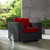Summon Outdoor Patio Fabric Sunbrella® Armchair, Sunbrella Rattan Wicker, Red 13357