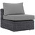 Summon Outdoor Patio Sunbrella® Armless, Sunbrella Rattan Wicker, Grey Gray 13360