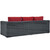 Summon Outdoor Patio Sunbrella® Sofa, Sunbrella Rattan Wicker, Red 13373