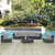 Summon 7 Piece Outdoor Patio Sunbrella® Sectional Set, Sunbrella Rattan Wicker, Grey Gray 13408