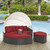 Sojourn Outdoor Patio Sunbrella® Daybed, Sunbrella Rattan Wicker, Red 13451