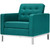 Loft Upholstered Fabric Armchair, Fabric, Aqua Blue 13469