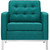 Loft Upholstered Fabric Armchair, Fabric, Aqua Blue 13469