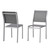 Shore Side Chair Outdoor Patio Aluminum Set of 2, Aluminum Metal Steel, Grey Gray 13592