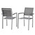 Shore Dining Chair Outdoor Patio Aluminum Set of 2, Aluminum Metal Steel, Grey Gray 13593