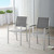Shore Dining Chair Outdoor Patio Aluminum Set of 2, Aluminum Metal Steel, Grey Gray 13593