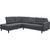 Empress 2 Piece Upholstered Fabric Right Facing Bumper Sectional, Fabric, Grey Gray 13675