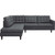 Empress 2 Piece Upholstered Fabric Right Facing Bumper Sectional, Fabric, Grey Gray 13675