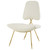 Ponder Upholstered Velvet Lounge Chair, Velvet Fabric Metal Steel, Ivory White 13686