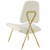 Ponder Upholstered Velvet Lounge Chair, Velvet Fabric Metal Steel, Ivory White 13686