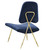 Ponder Upholstered Velvet Lounge Chair, Velvet Fabric Metal Steel, Navy Blue 13687