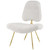 Ponder Upholstered Sheepskin Fur Lounge Chair, Metal Steel Skin, White 13690