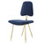 Ponder Upholstered Velvet Dining Side Chair, Velvet Fabric Metal Steel, Navy Blue 13694