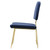 Ponder Upholstered Velvet Dining Side Chair, Velvet Fabric Metal Steel, Navy Blue 13694