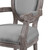 Emanate Vintage French Upholstered Fabric Dining Armchair, Fabric Wood, Light Grey Gray 13729