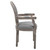 Emanate Vintage French Upholstered Fabric Dining Armchair, Fabric Wood, Light Grey Gray 13729