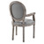 Emanate Vintage French Upholstered Fabric Dining Armchair, Fabric Wood, Light Grey Gray 13729