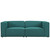Mingle 2 Piece Upholstered Fabric Sofa Set, Fabric, Aqua Blue 13732