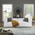 Mingle 2 Piece Upholstered Fabric Sofa Set, Fabric, White 13733