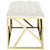 Intersperse Bench, Velvet Fabric Metal Steel, Gold Ivory 13775