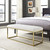 Anticipate Fabric Bench, Velvet Fabric Metal Steel, Gold Ivory 13785