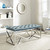 Intersperse Bench, Velvet Fabric Metal Steel, Blue 13815
