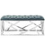 Intersperse Bench, Velvet Fabric Metal Steel, Blue 13815
