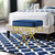Twist Velvet Bench, Velvet Fabric Metal Steel, Gold Navy 13824