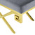 Rove Velvet Bench, Velvet Fabric Metal Steel, Gold Gray 13831