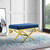 Rove Velvet Bench, Velvet Fabric Metal Steel, Gold Navy 13833