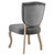 Array Vintage French Dining Side Chair, Velvet Fabric Metal Steel, Grey Gray 13836