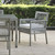 Aura Outdoor Patio Wicker Rattan Dining Armchair, Rattan Wicker, Grey Gray White 13870