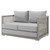 Aura Outdoor Patio Wicker Rattan Loveseat, Rattan Wicker, Grey Gray 13876