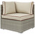 Repose Outdoor Patio Corner, Sunbrella Rattan Wicker, Light Gray Beige 13890